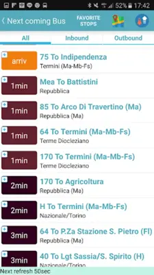 Rome Bus Realtime Tracker android App screenshot 3